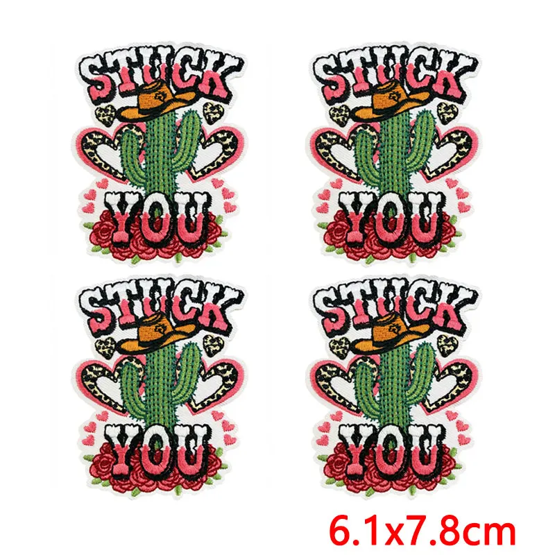 Parches bordados western cowgirl rodeo: cactus y sombrero cowboy - imagen 2