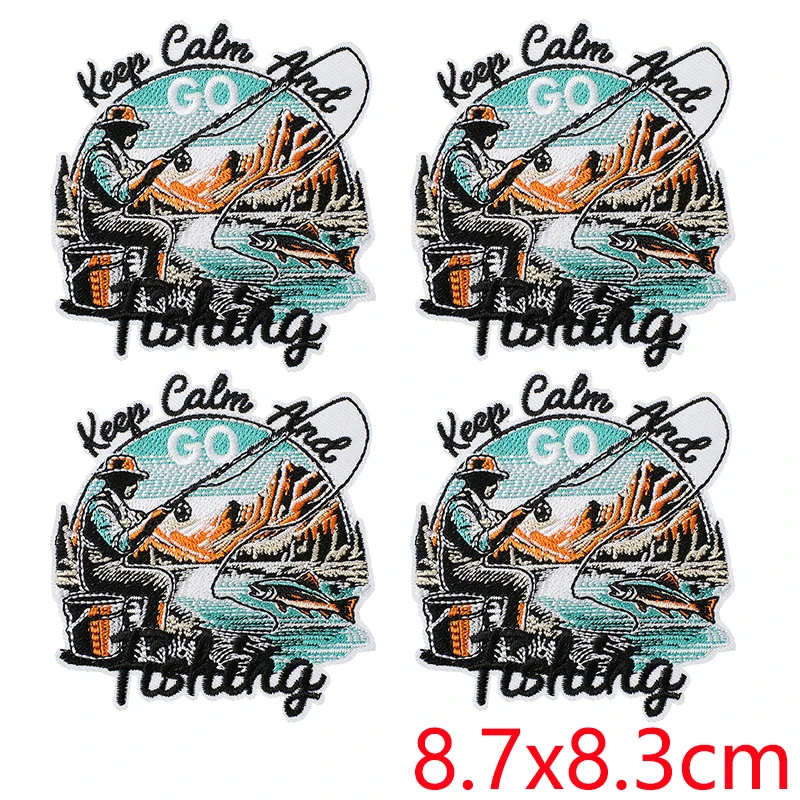 Parche termoadhesivo bordado pesca y montaña para chaquetas, mochilas - imagen 4
