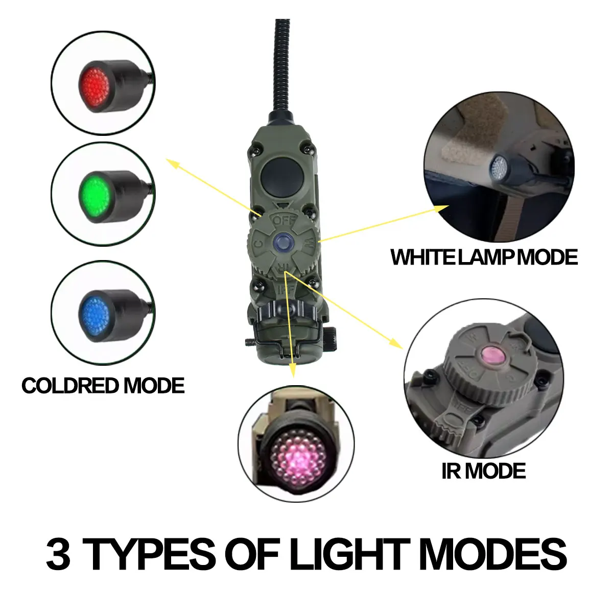 Linterna Sidewinder casco táctica – Luz IR estrobo caza y pesca