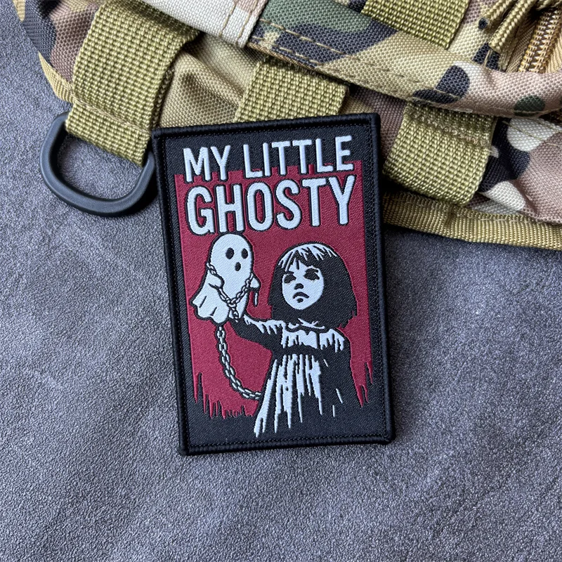 MY LITTLE GHOSTY Parche táctico moral con gancho y bucle para ropa - imagen 3