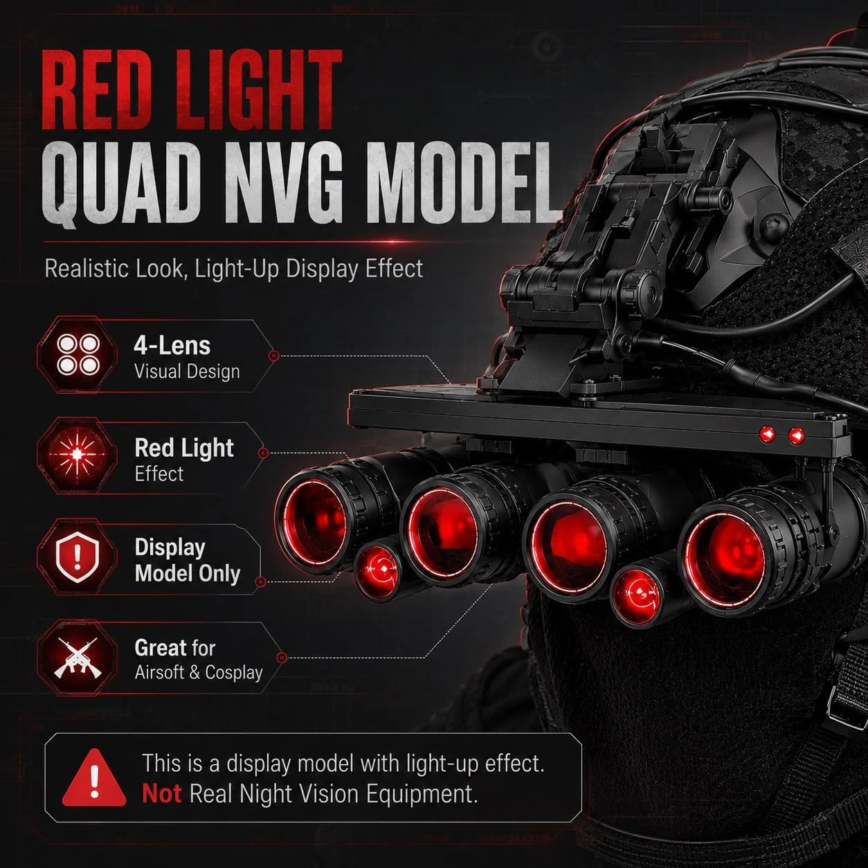Kit de Casco Táctico Airsoft con Riel NVG y Luz Estroboscópica - imagen 2