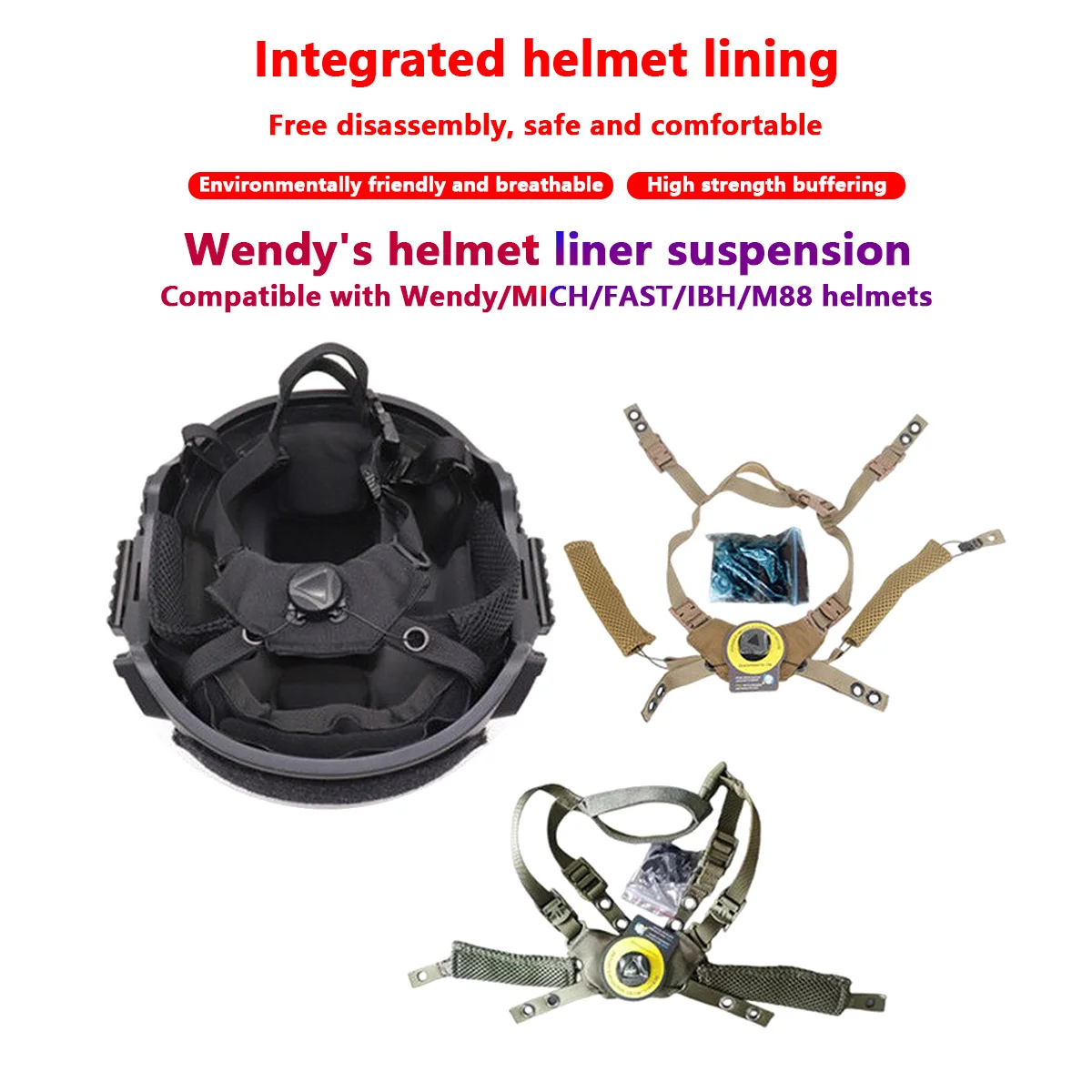 Suspensión de casco táctico Wendy FAST MICH – espuma Gen1