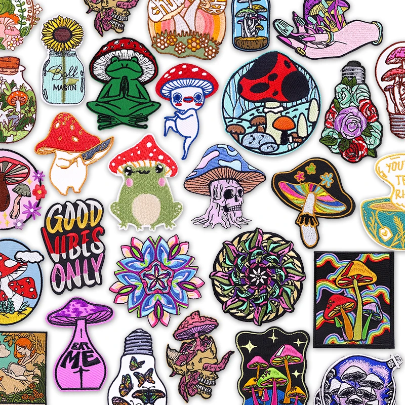 Parche termoadhesivo psicodélico bohemio arcoíris mandala calaveras - imagen 5
