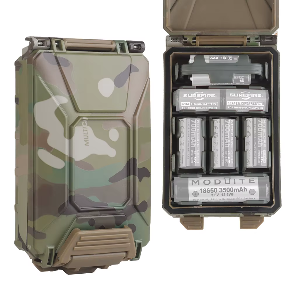 Porta-batería MOLLE táctico – Compatible 18650/CR123A/AAA - imagen 4