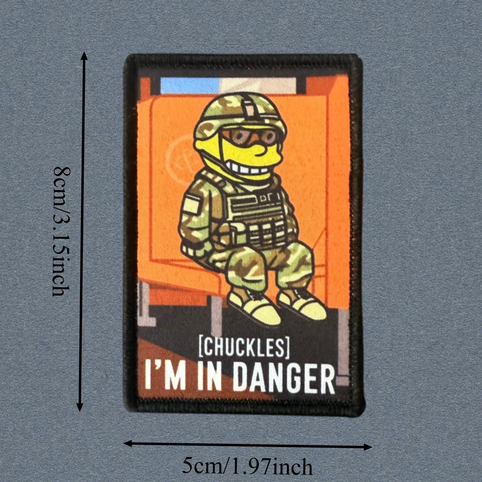 Parche táctico «I'm in Danger» con cierre de gancho y bucle
