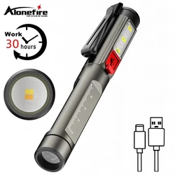 Linterna táctica LED blanca cálida recargable USB para inspección