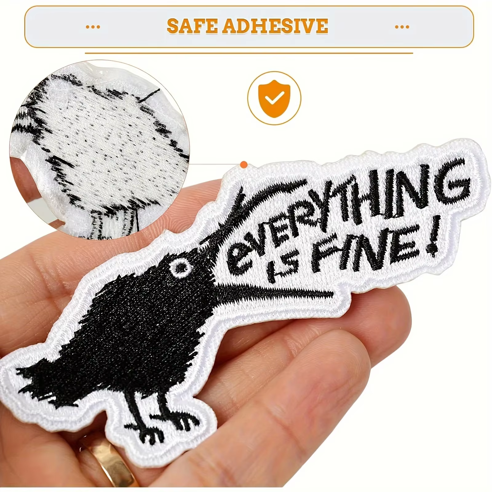 Parche Cuervo Everything is Fine – Termoadhesivo táctico para chaqueta o mochila