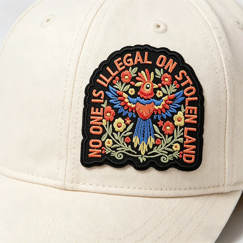 Parche termoadhesivo bordado Nadie es ilegal – DIY para ropa y gorras - imagen 4