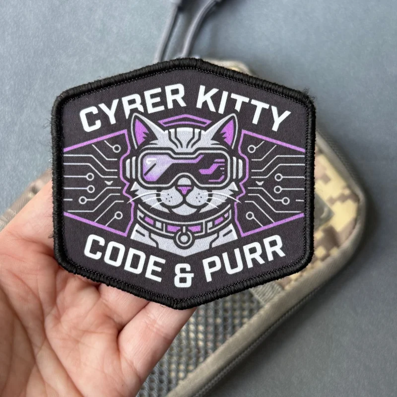 Parche táctico gato insignia moral gancho y bucle - imagen 2
