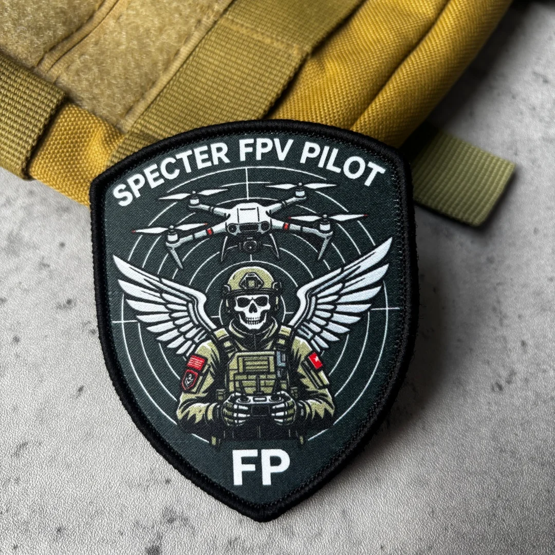 Parche táctico Specter FPV Pilot con velcro calavera y alas - imagen 5
