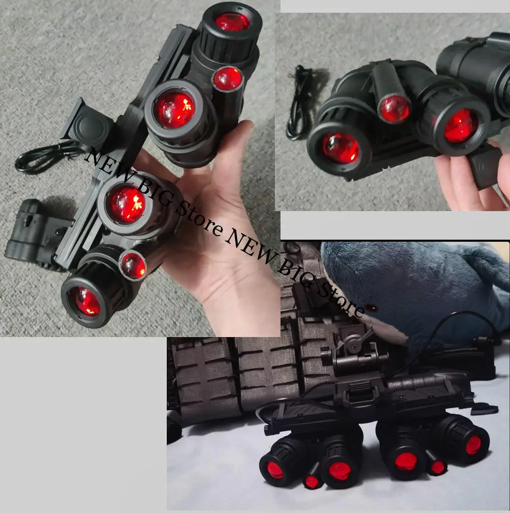 Casco táctico NVG con lente roja y visor visión nocturna airsoft
