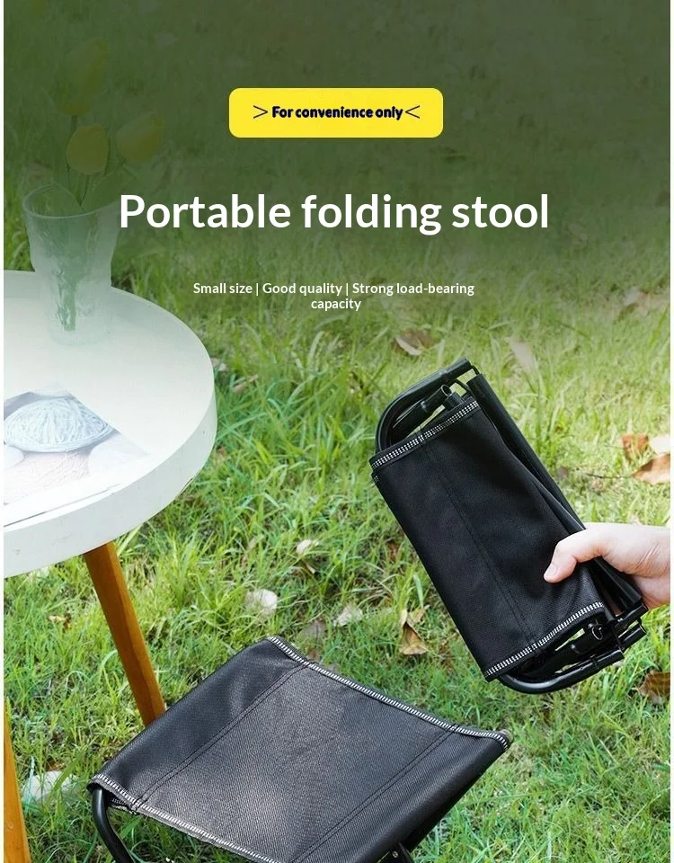 Taburete plegable portátil en uso exterior