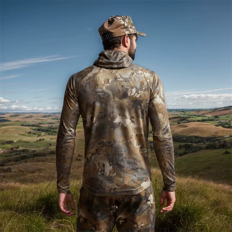 Sudadera camuflaje ligera con capucha para hombre de caza y pesca - imagen 5