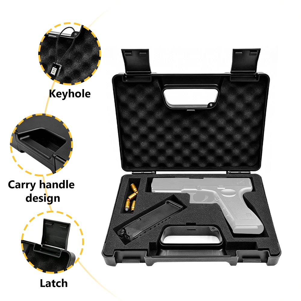 Funda táctica rígida impermeable para pistola con espuma interior