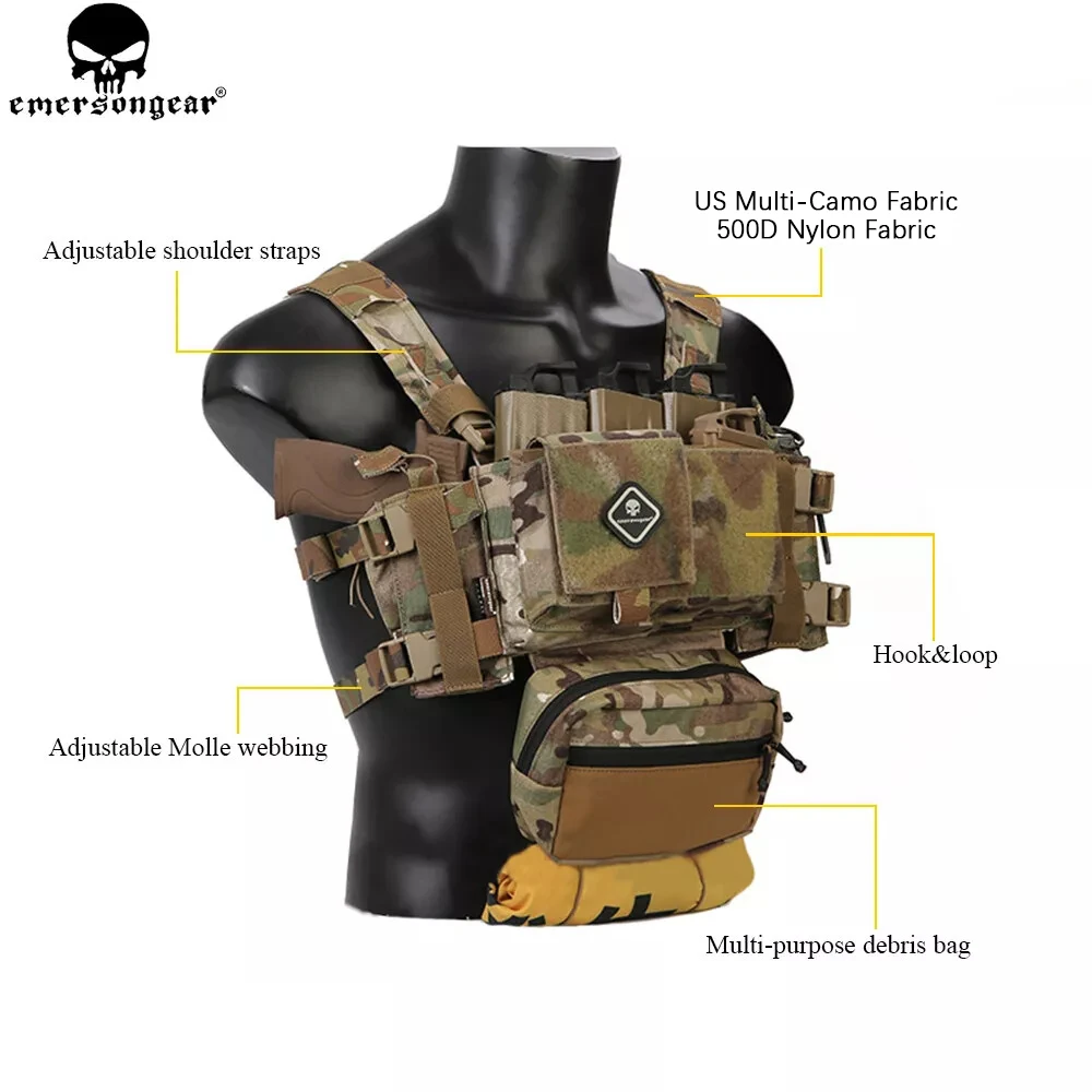 EMERSONGEAR Aparejo de Pecho Micro Fight MK3 – Airsoft Multi-camo - imagen 3