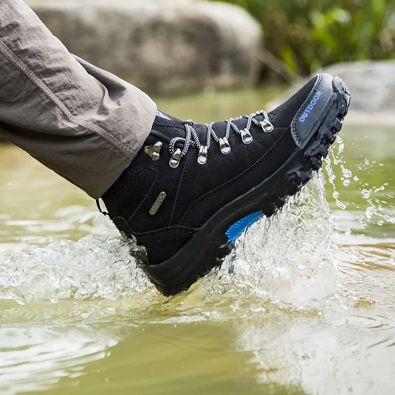 Botas moto impermeables hombre – Invierno suela gruesa y cordones - imagen 4