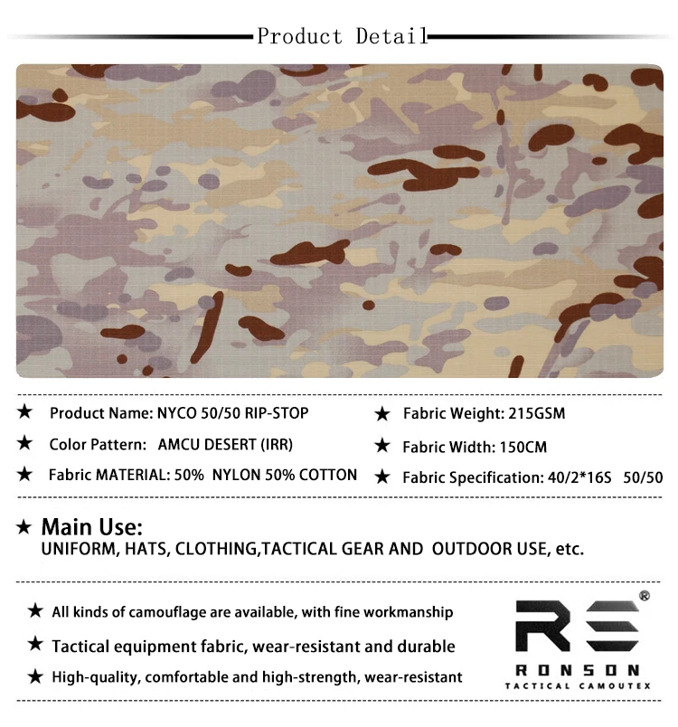 Detalle del camuflaje tejido desierto