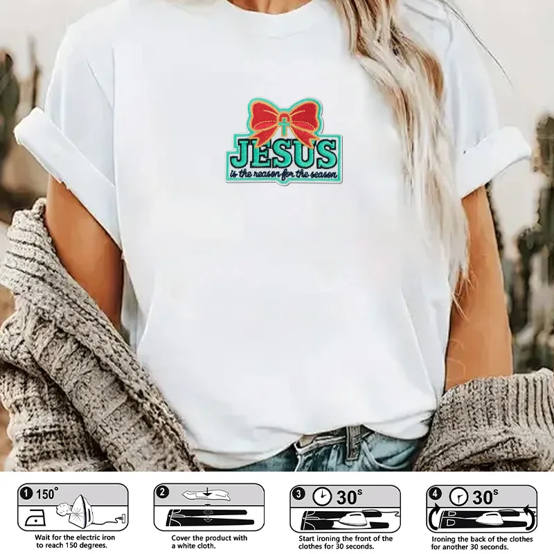 Parche termoadhesivo Jesús es la razón de la temporada para ropa - imagen 2