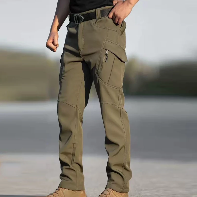 Pantalones tácticos Softshell impermeables lana cálida hombre invierno - imagen 2
