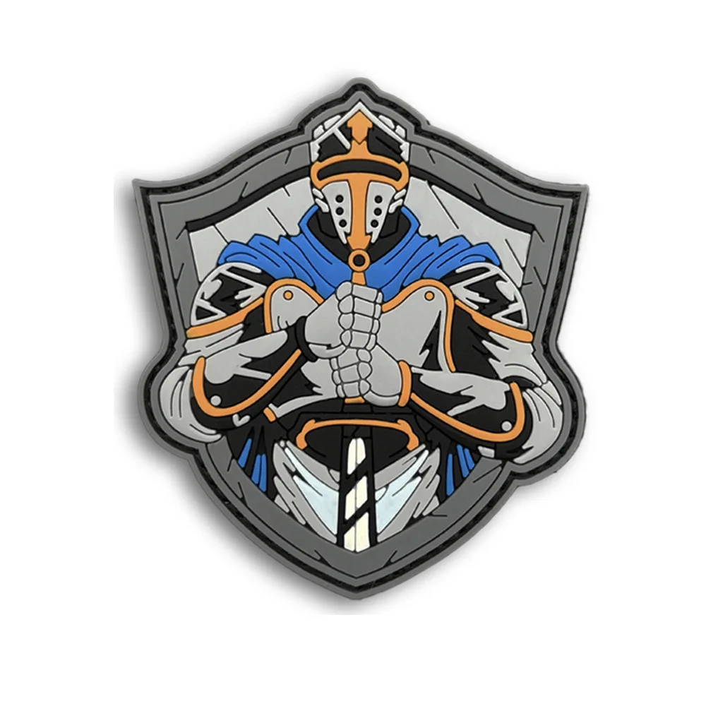 Parche PVC Velcro escudo caballero medieval táctico para mochila - imagen 4