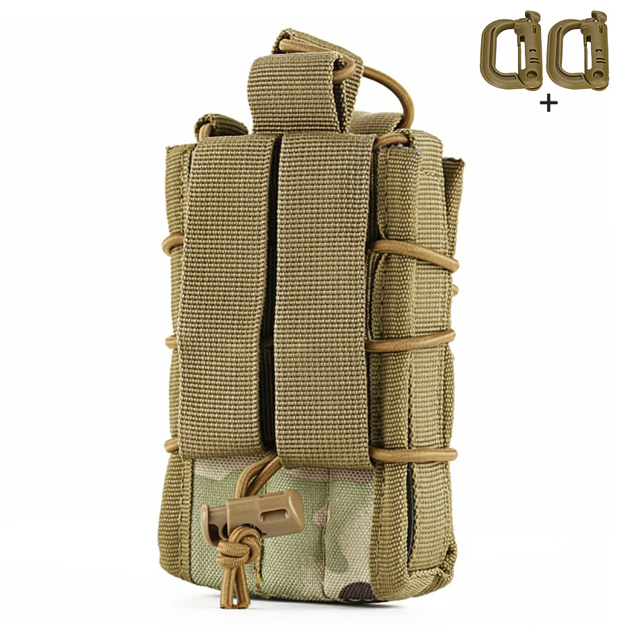 Bolsa táctica MOLLE doble con cuerda elástica ajustable para exterior - imagen 2