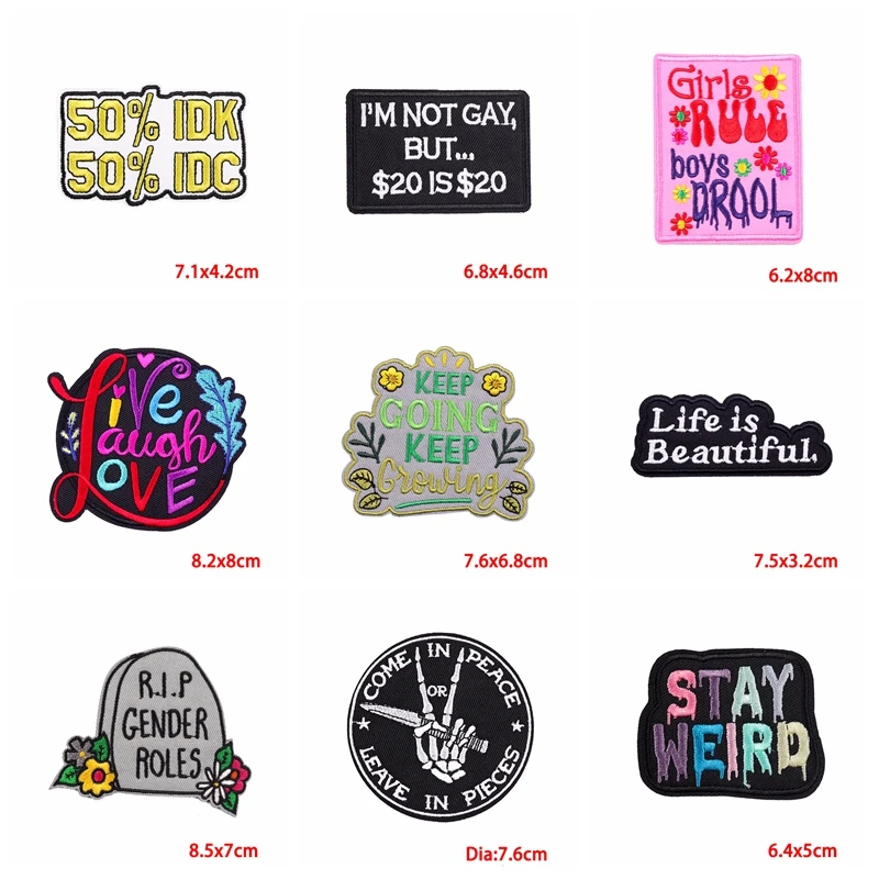 Parches bordados estilo punk letras para ropa planchar - imagen 2