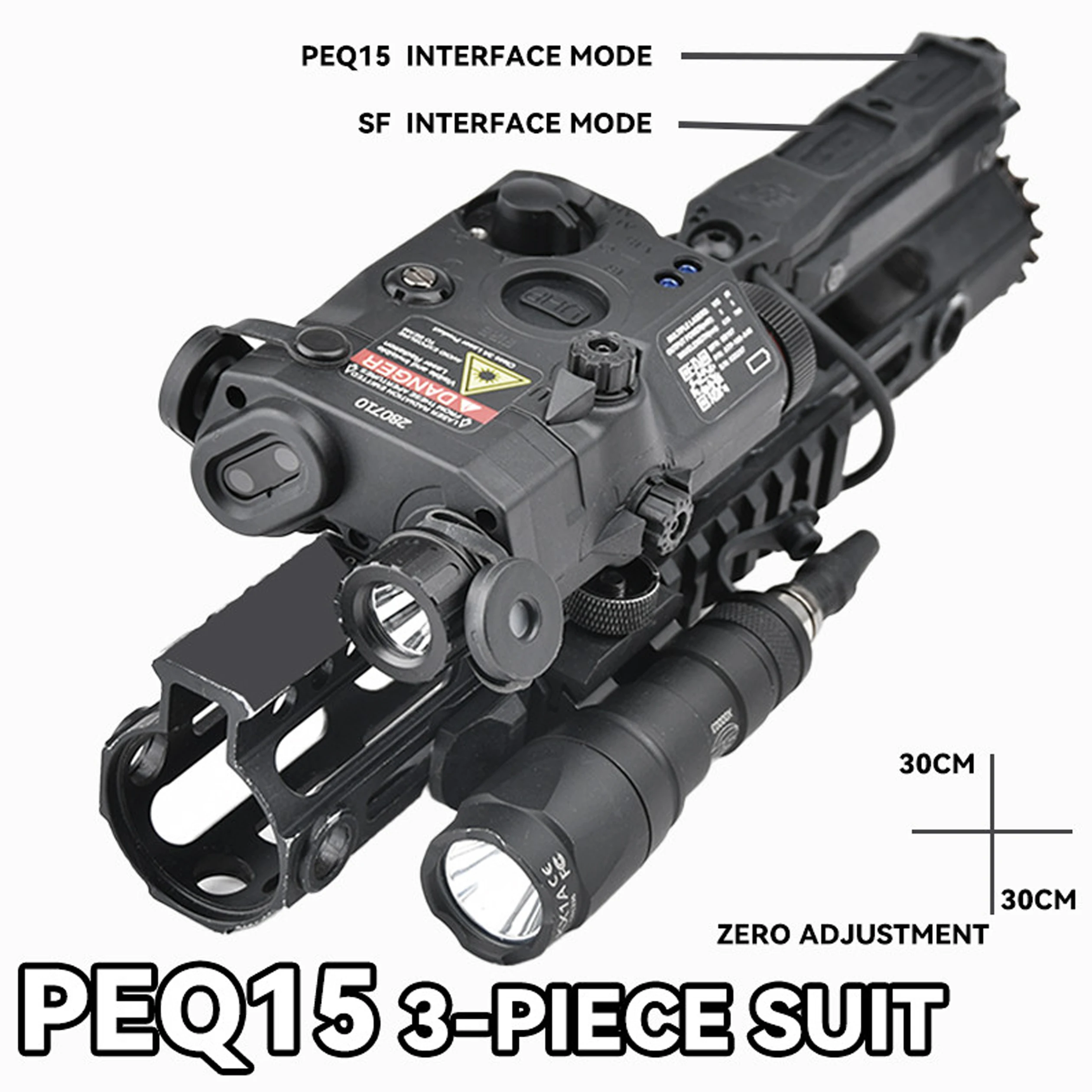 PEQ-15 Surefire indicador láser – Linterna táctica riel Picatinny 20mm, rojo verde azul - imagen 3