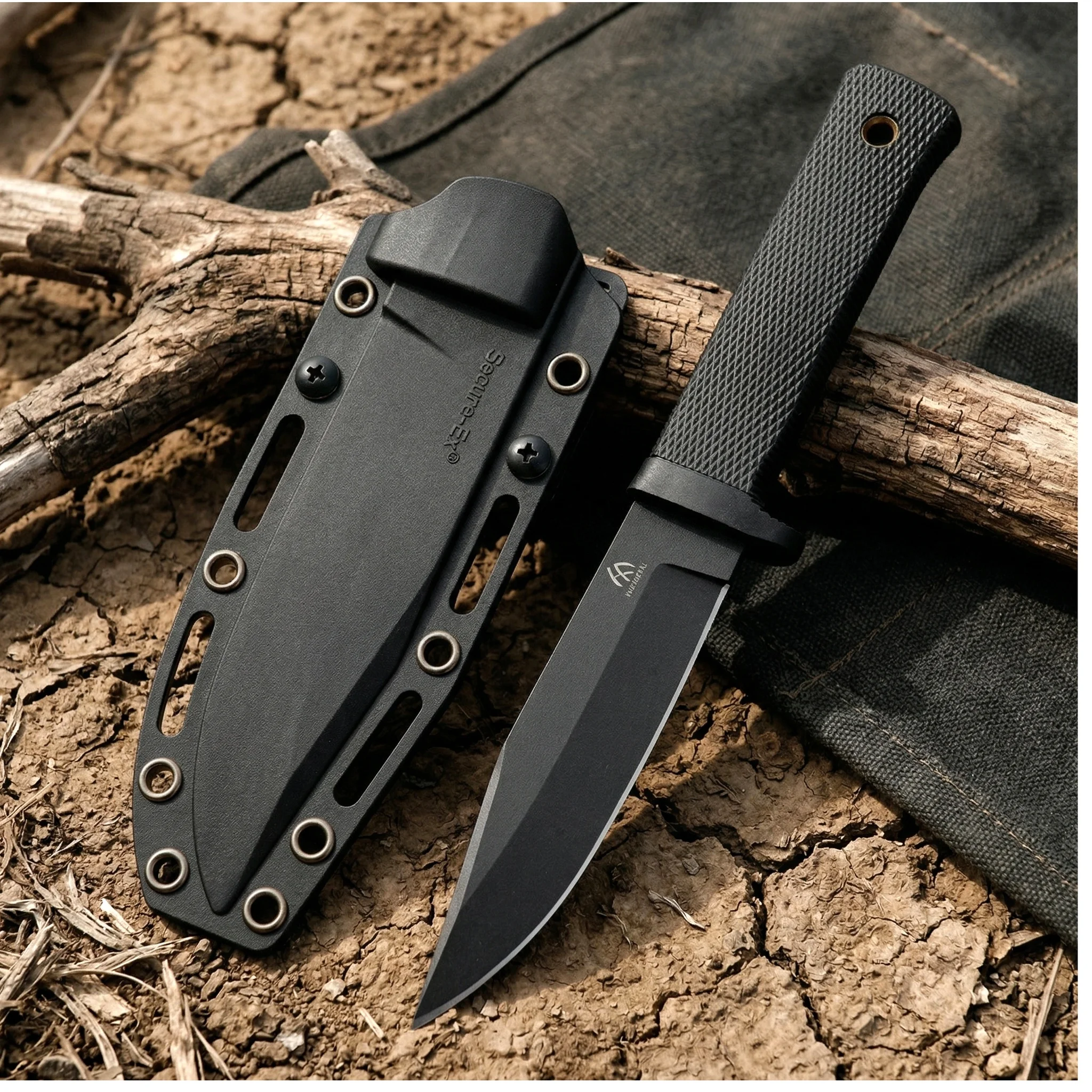 Cuchillo fijo táctico con mango G10 y funda para aire libre uso diario