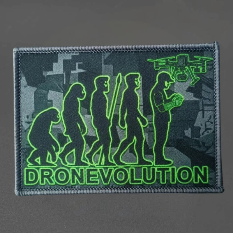 Parche táctico con velcro estampado drones – insignia moral táctica