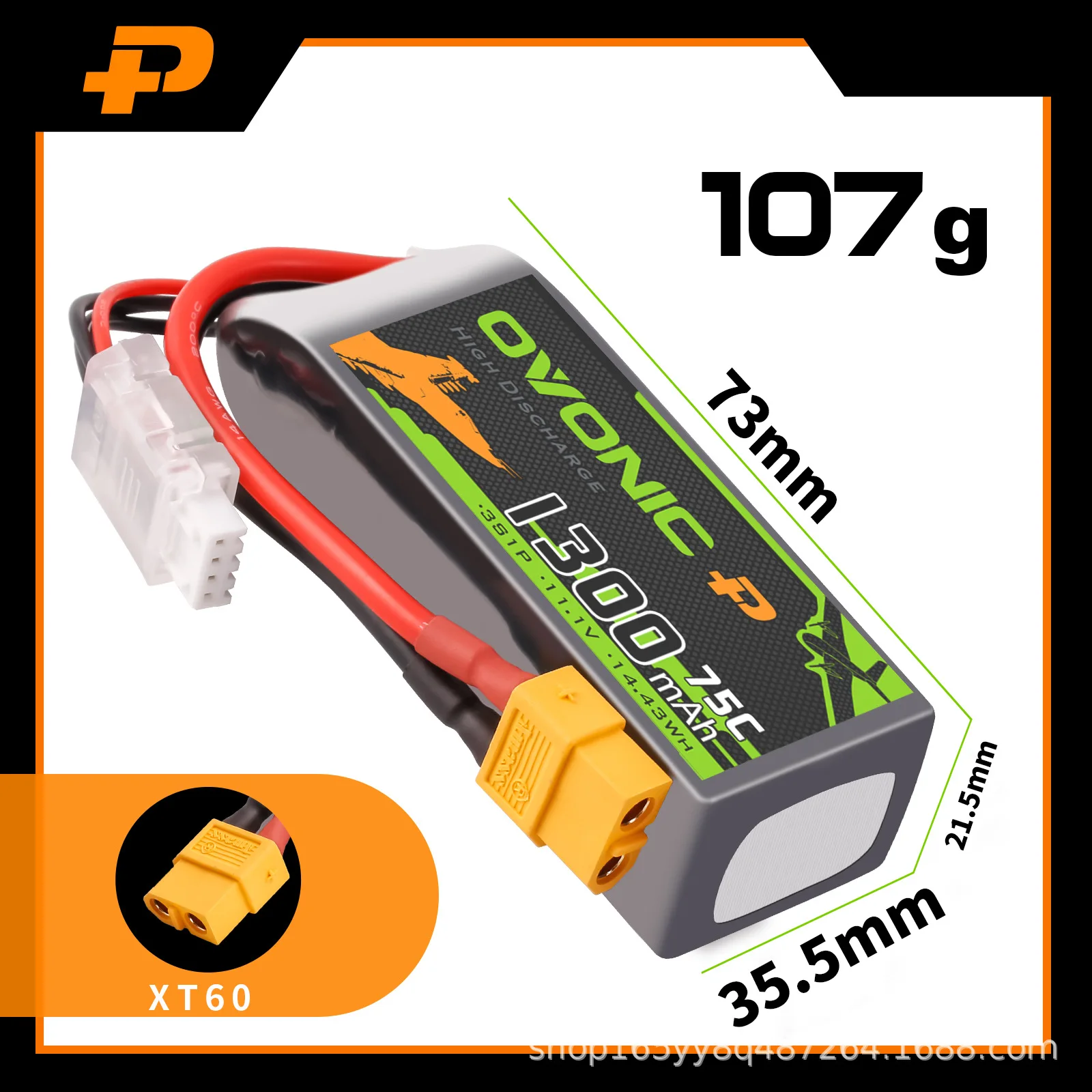 OVONIC Batería LiPo RC para FPV, cuadricópteros y drones - imagen 3