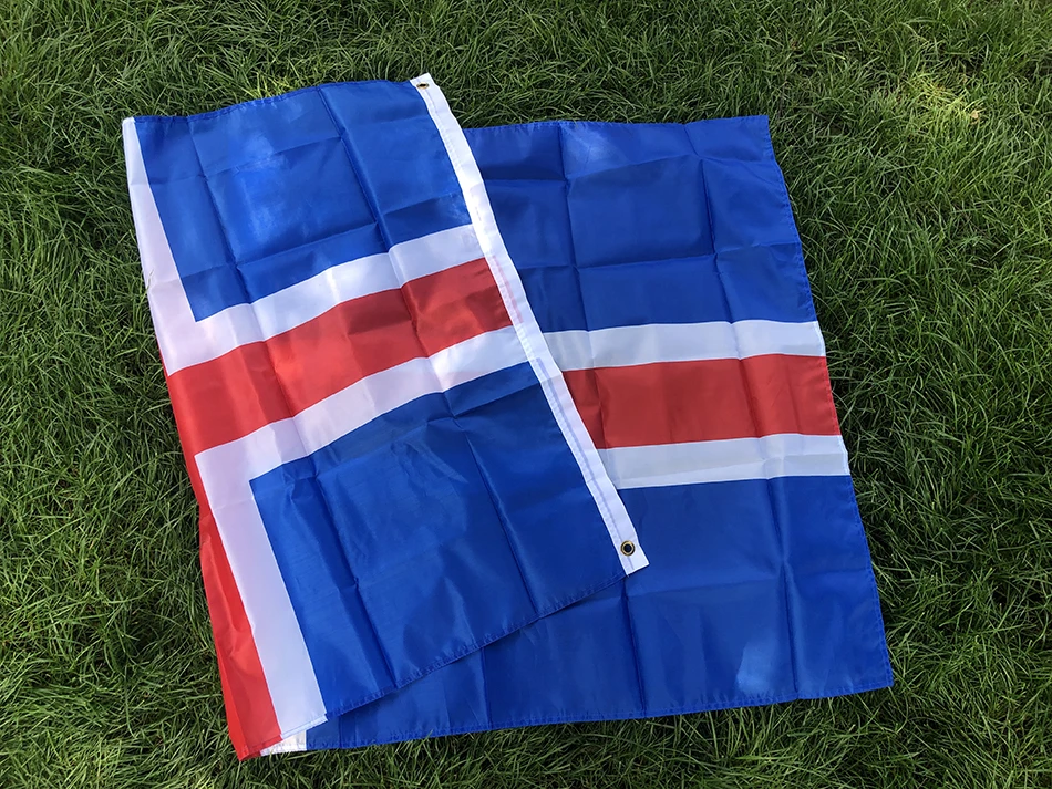 SKY Bandera Islandia poliéster Cruz Roja azul islaza