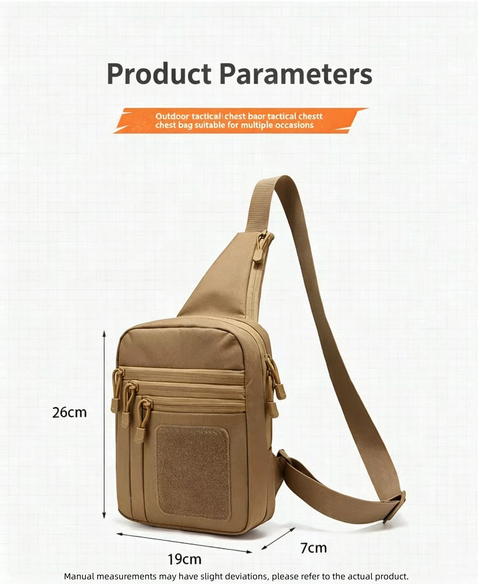Bolso táctico bandolera EDC oculto para senderismo y caza - imagen 3