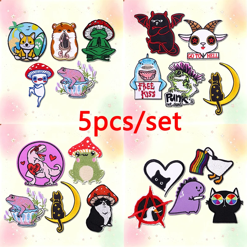 Parches bordados con diseños de dibujos animados