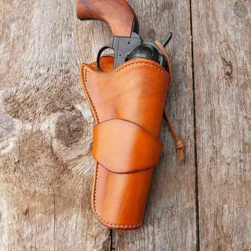 Funda táctica cuero PU pistola occidental revólver accesorio