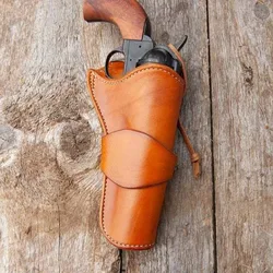 Funda táctica cuero PU pistola occidental revólver accesorio