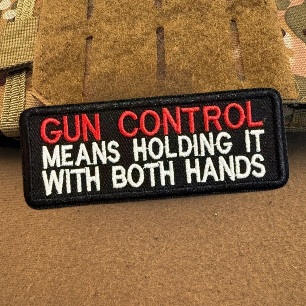 Parche táctico bordado con gancho y bucle – Control de armas - imagen 3