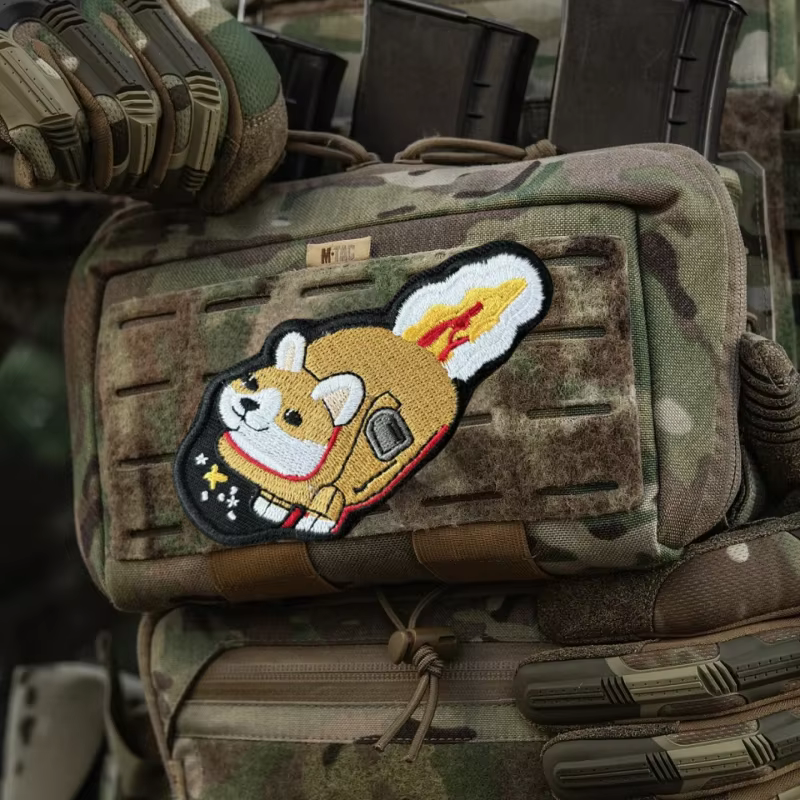 Parche velcro bordado cohete Corgi uniforme táctico - imagen 5