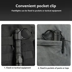 Anillo antideslizante táctico para linterna con clip adaptador