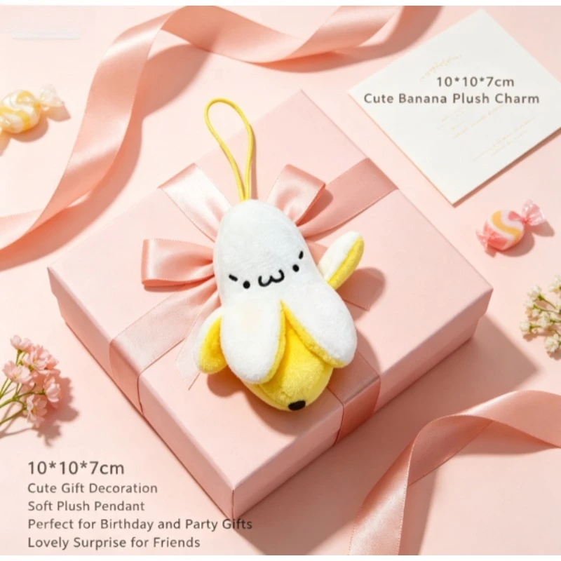 Llavero táctico de peluche plátano pelado para bolso y teléfono - imagen 2