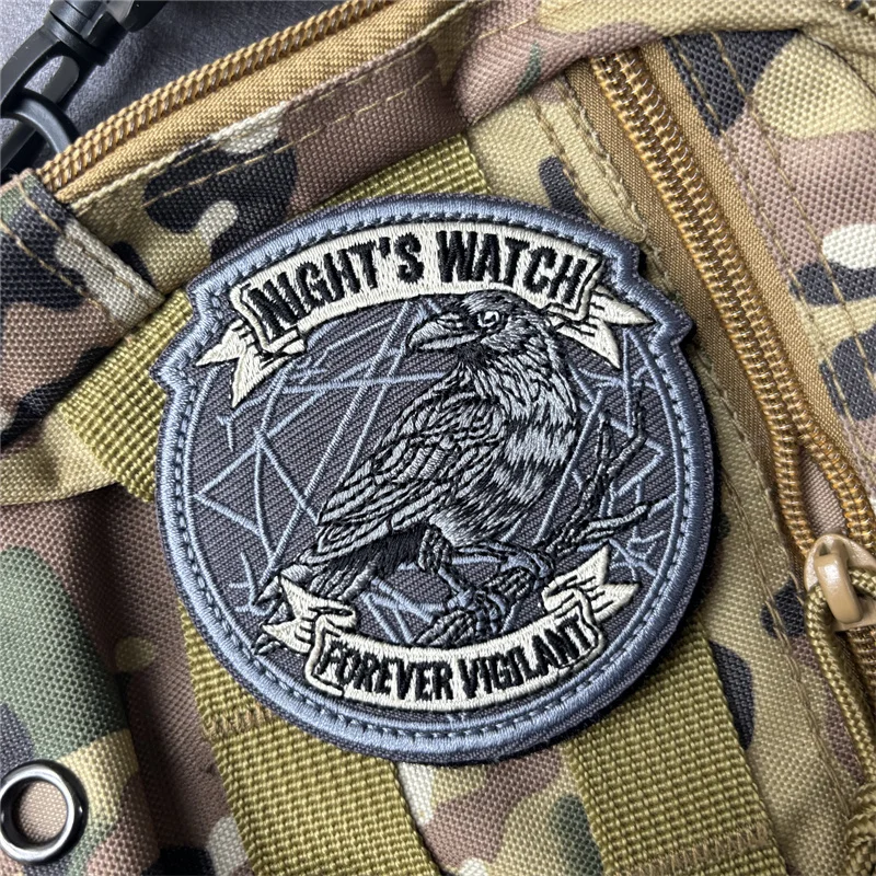 Parche táctico bordado NIGHT'S WATCH con gancho y bucle ropa - imagen 3
