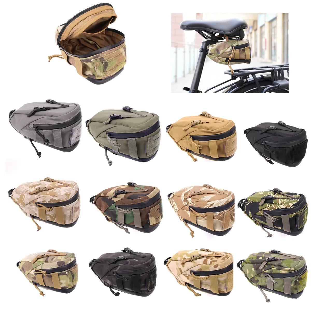 Bolsa táctica de sillín para bicicleta, caza y montaña - imagen 4