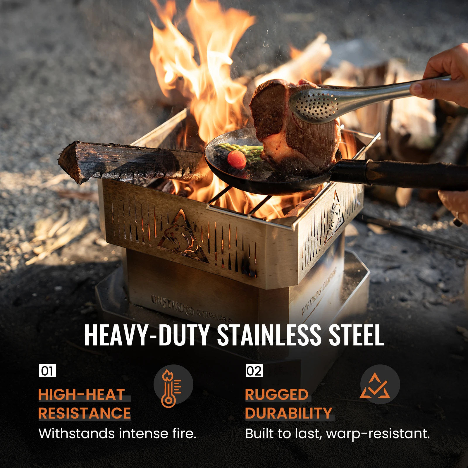 OneTigris Nestfire Estufa de leña portátil desmontable inox - imagen 4