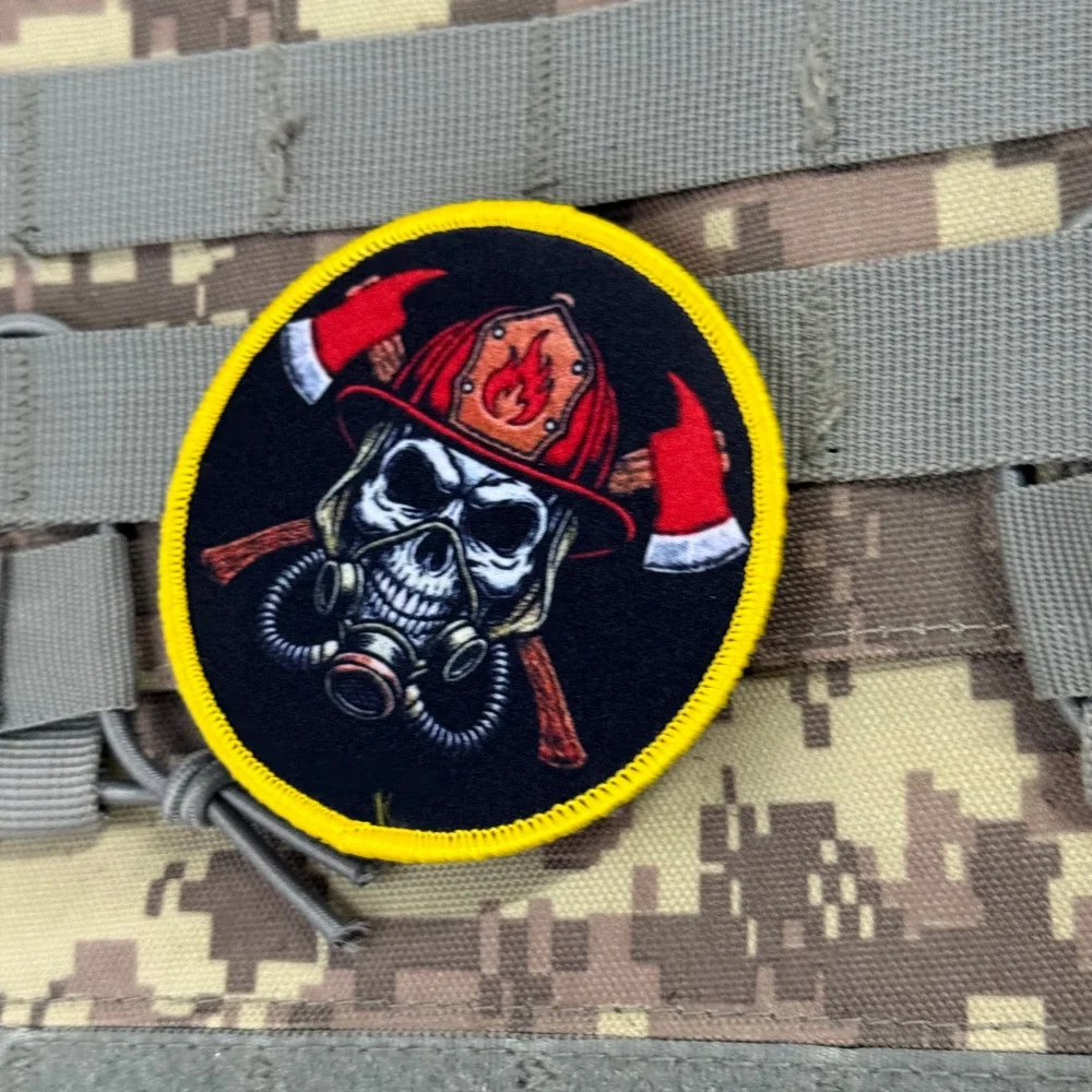Parche táctico calavera bombero moral – Velcro gancho y bucle - imagen 2