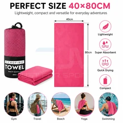 Toalla deportiva microfibra secado rápido con bolsa de malla