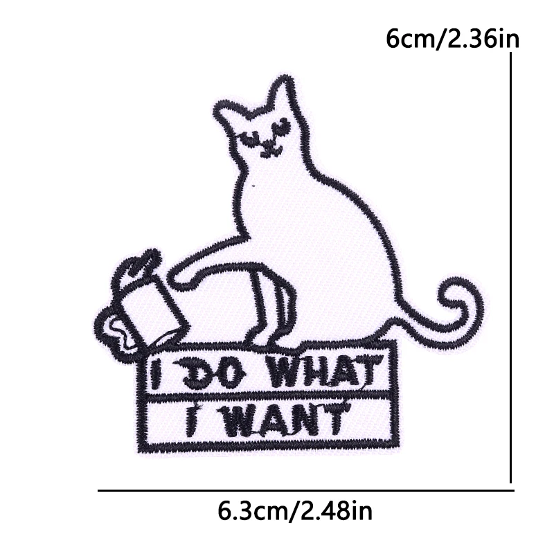 Parche bordado felino para coser en chaqueta o mochila artesanal - imagen 3
