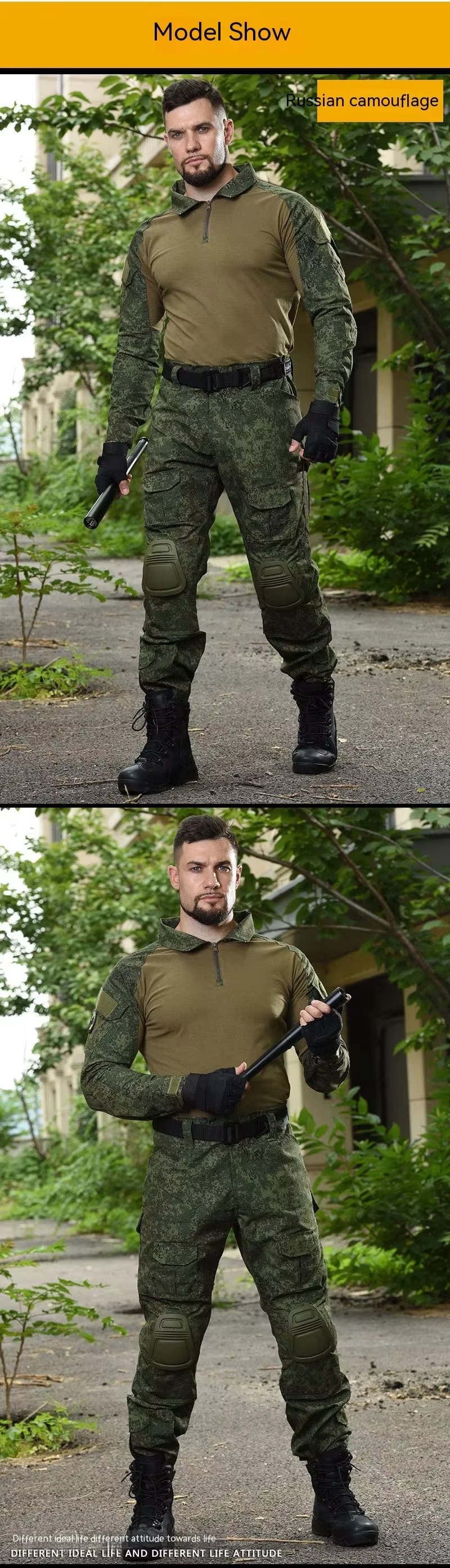 Uniforme táctico en uso en exterior