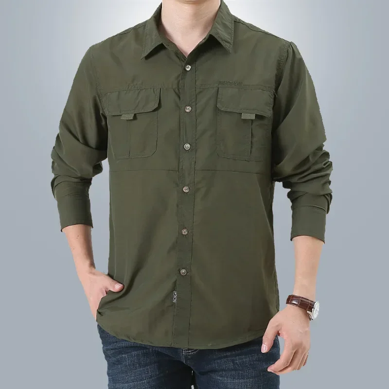 Camisa táctica transpirable secado rápido protección UV manga larga - imagen 3