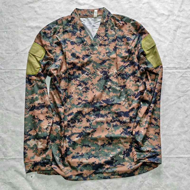 Camiseta militar MARPAT de manga larga transpirable con cuello V - imagen 3