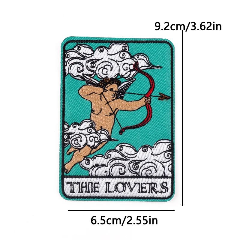 Parche termoadhesivo tarot vintage corona mística bordado para ropa - imagen 5