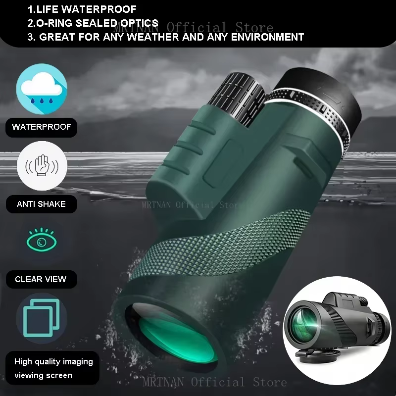 Telescopio portátil plegable con zoom HD para caza y camping